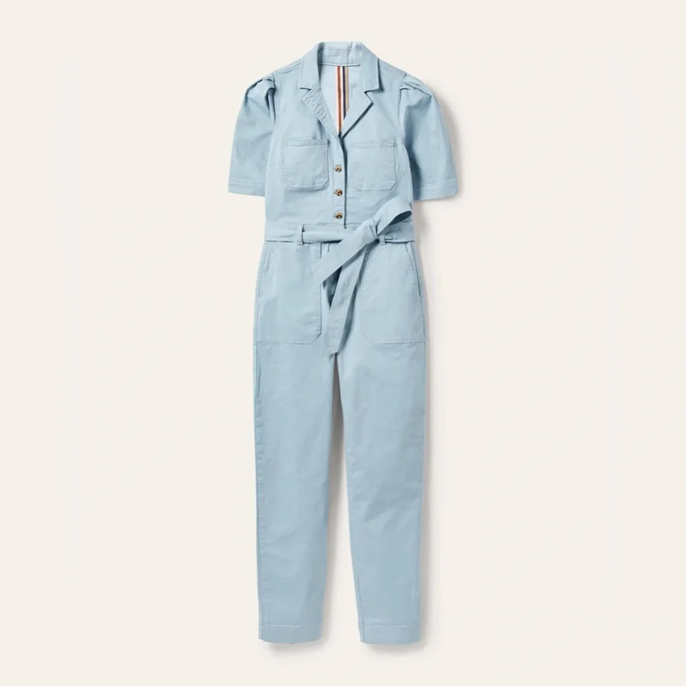 NWT BODEN Puff Sleeve Jumpsuit in Breeze - Picture 5 of 11